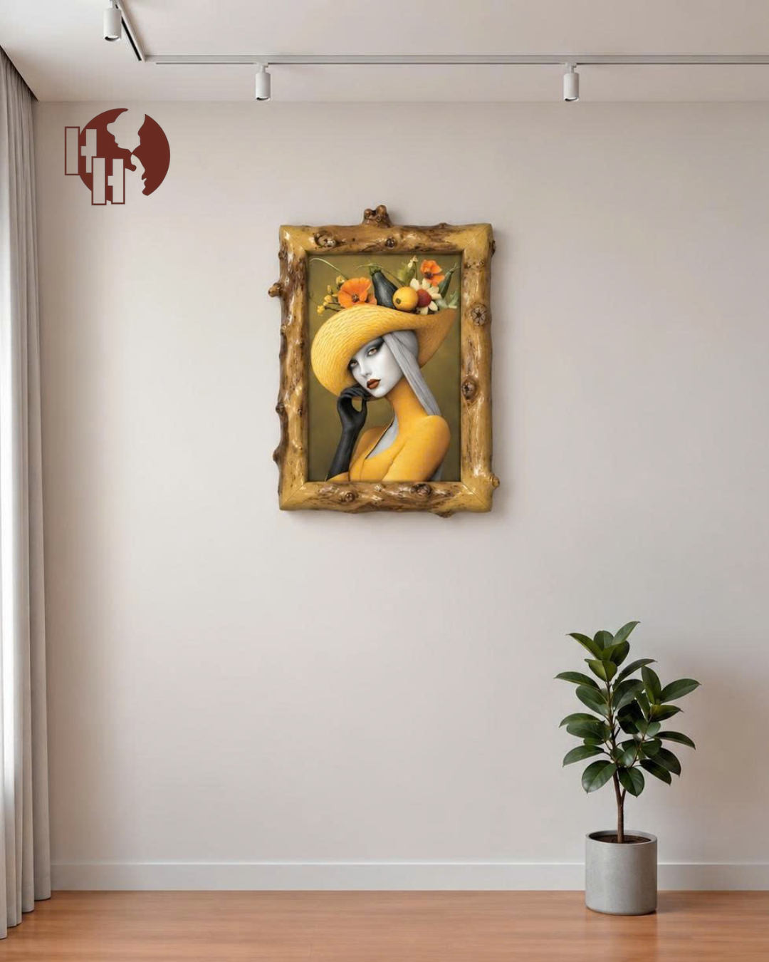 Golden Elegance – Coffee Wood Wall Art 50×60 cm | HH HOME DECOR