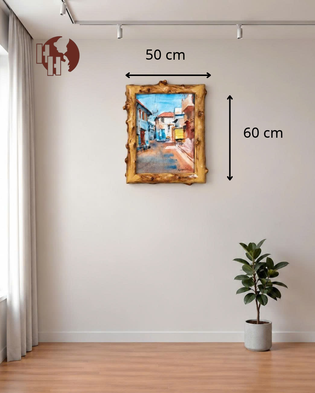 Old Town Memories – Coffee Wood Wall Art 50×60 cm | HH HOME DECOR