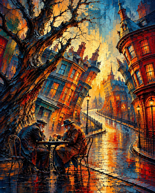 City Lights – Coffee Wood Wall Art 50×60 cm | HH HOME DECOR