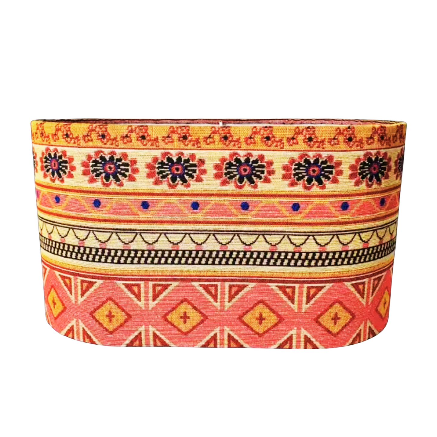 CD143- H 8.6" X L 16" X W9"; Oval Lamp Shade; Handmade Lamp Shades, Lamp shade for table lamp; Vintage Lamp Shade; Fabric lamp Shade.
