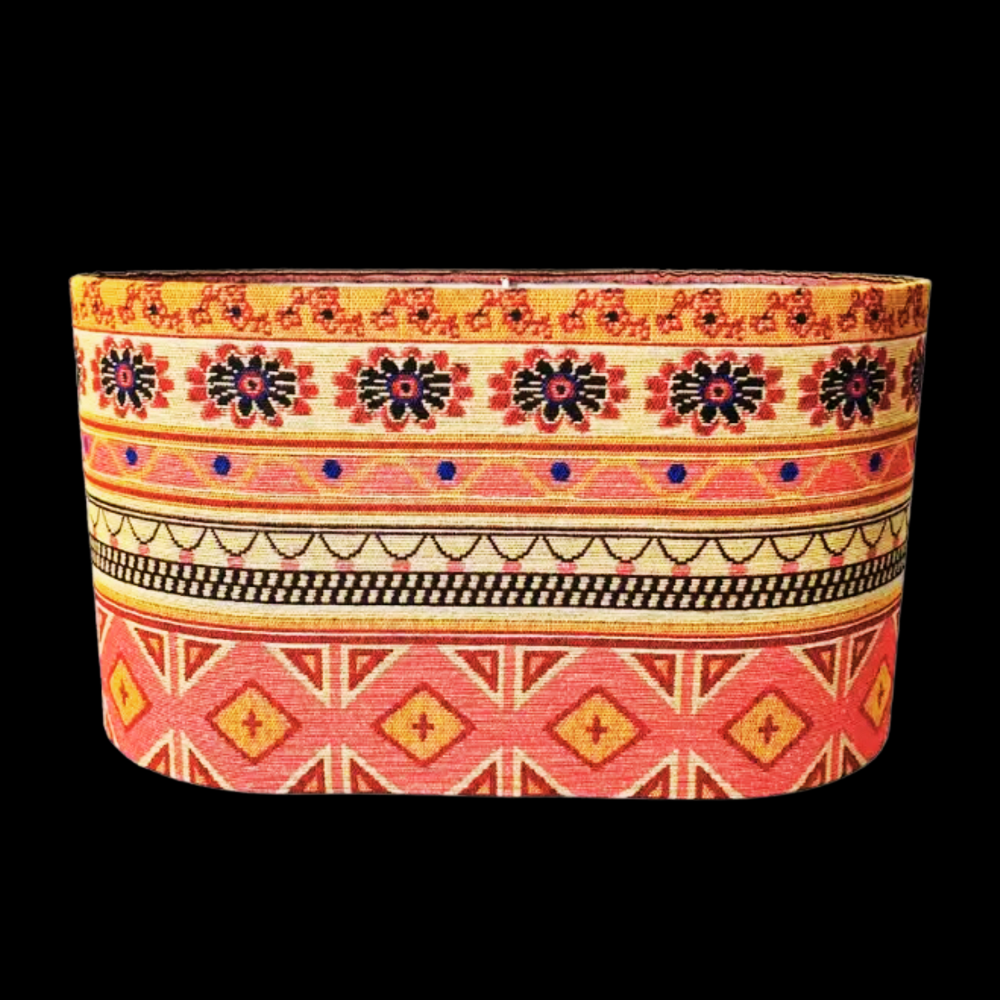 CD143- H 8.6" X L 16" X W9"; Oval Lamp Shade; Handmade Lamp Shades, Lamp shade for table lamp; Vintage Lamp Shade; Fabric lamp Shade.