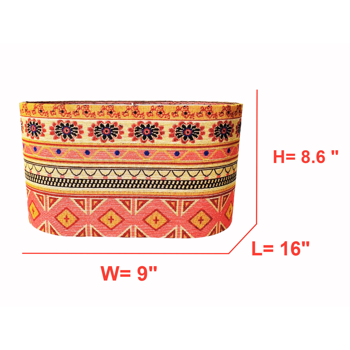 CD143- H 8.6" X L 16" X W9"; Oval Lamp Shade; Handmade Lamp Shades, Lamp shade for table lamp; Vintage Lamp Shade; Fabric lamp Shade.