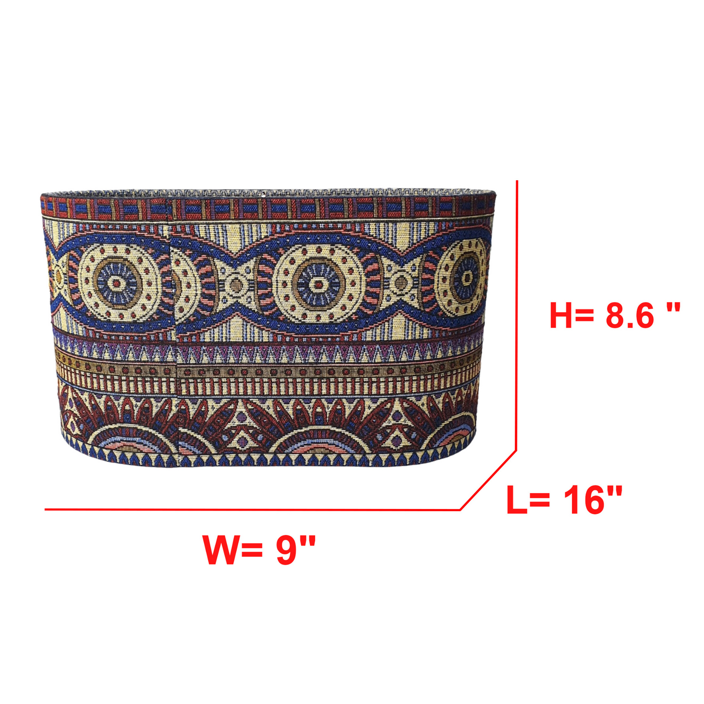 CD138; Oval Lamp Shade; Handmade Lamp Shades, Lamp shade for table lamp; Vintage Lamp Shade; Fabric lamp Shade.