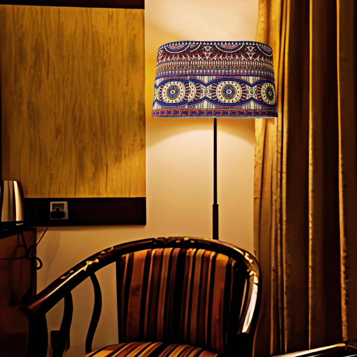 CD138; Oval Lamp Shade; Handmade Lamp Shades, Lamp shade for table lamp; Vintage Lamp Shade; Fabric lamp Shade.