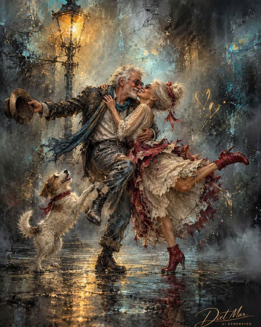 Dancing in the Rain – Coffee Wood Wall Art 50×60 cm | HH HOME DECOR