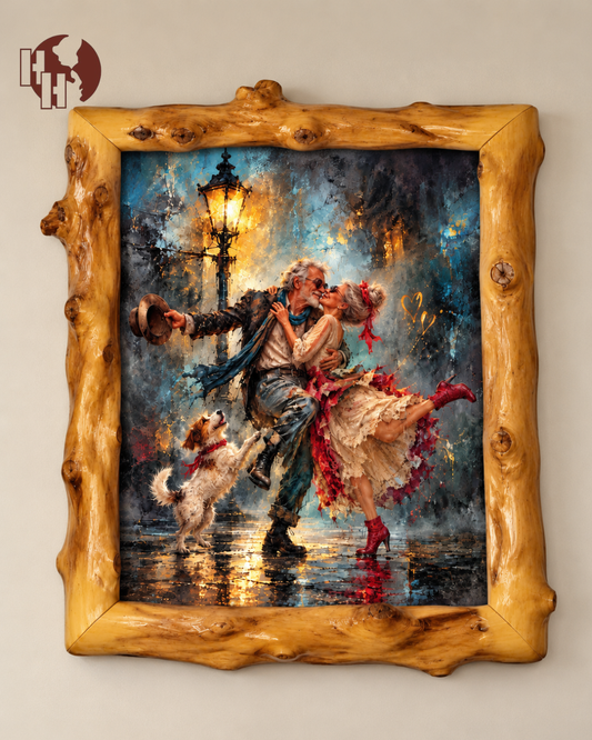 Dancing in the Rain – Coffee Wood Wall Art 50×60 cm | HH HOME DECOR