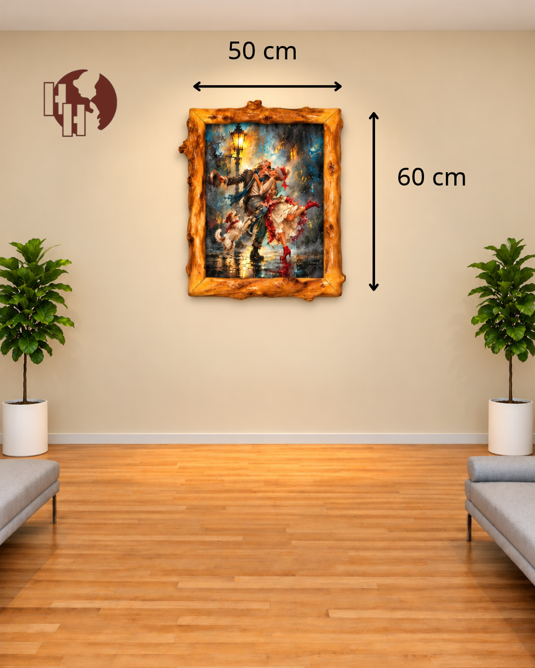 Dancing in the Rain – Coffee Wood Wall Art 50×60 cm | HH HOME DECOR
