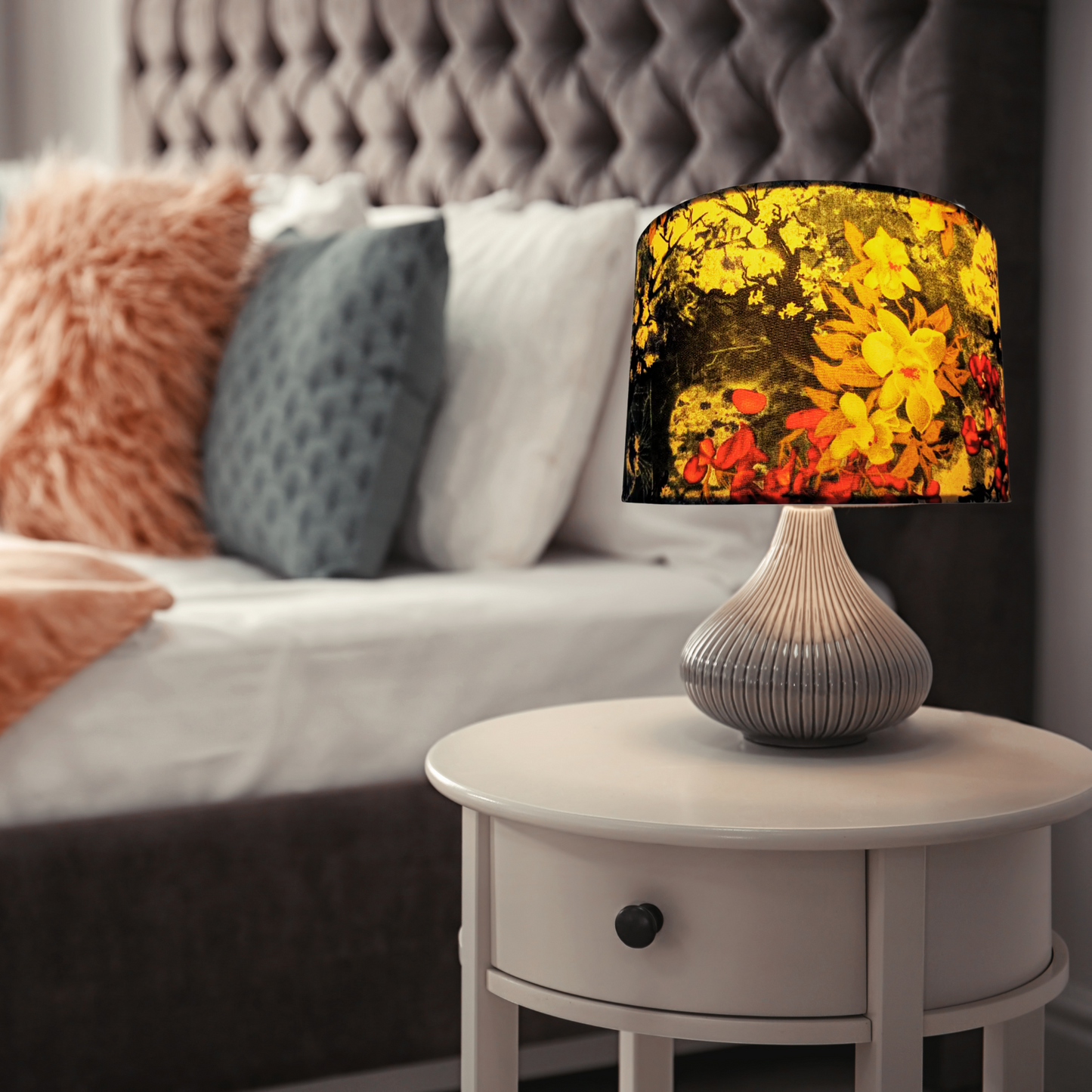 CD106; Drum Lamp Shade; Christmas Lamp Shade; Handmade Lamp Shade; Unique Lamp Shade; Fabric Lamp Shade.