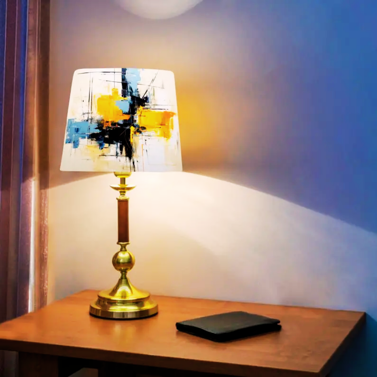 CD156-DM-H 8" x W 12" ; Bell Lamp Shade; Handmade Lamp Shades, Lamp shade for table lamp; Vintage Lamp Shade; Fabric lamp Shade.