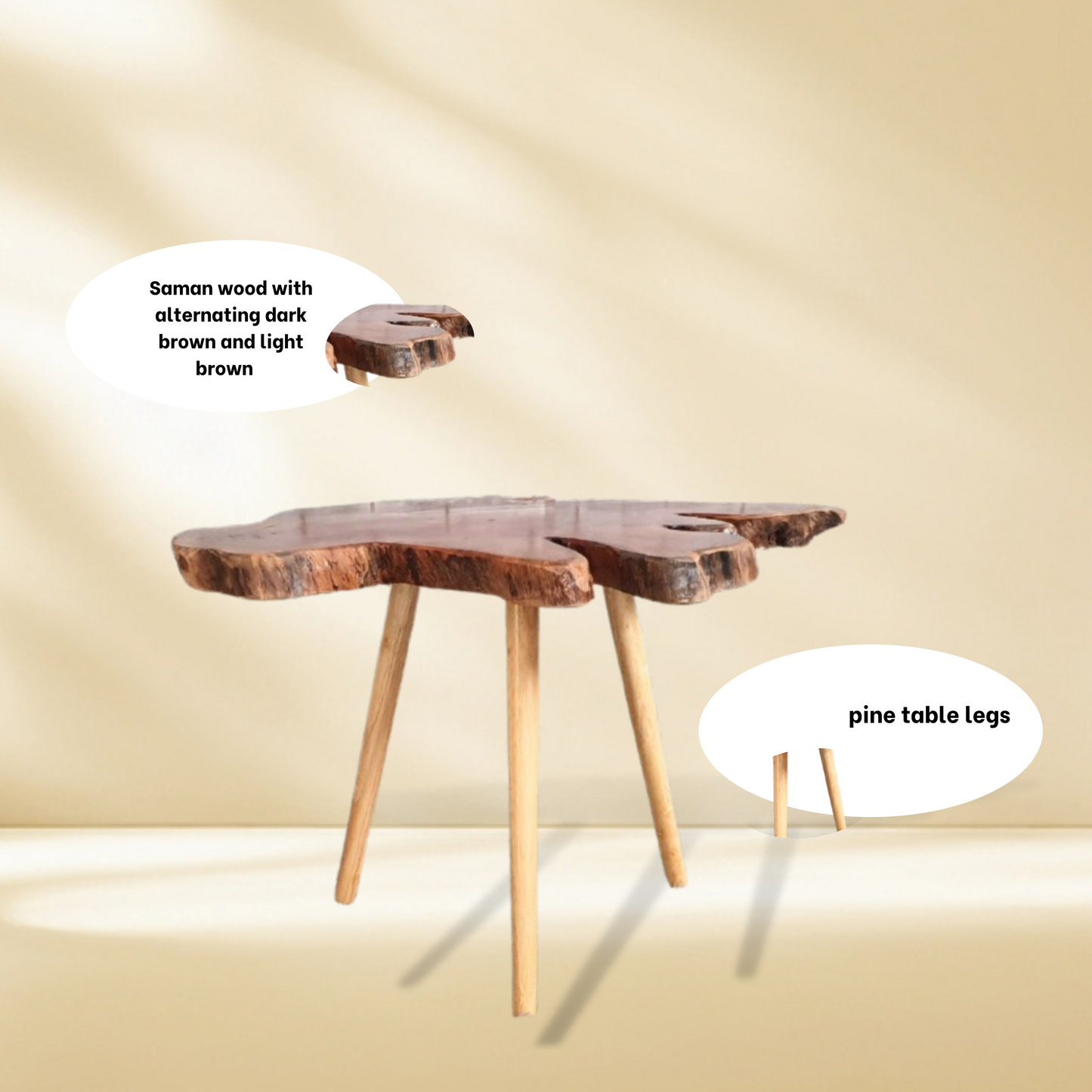 BG1; Wooden Table; Rustic wooden tab; Art coffee table; end table. Unique wood table