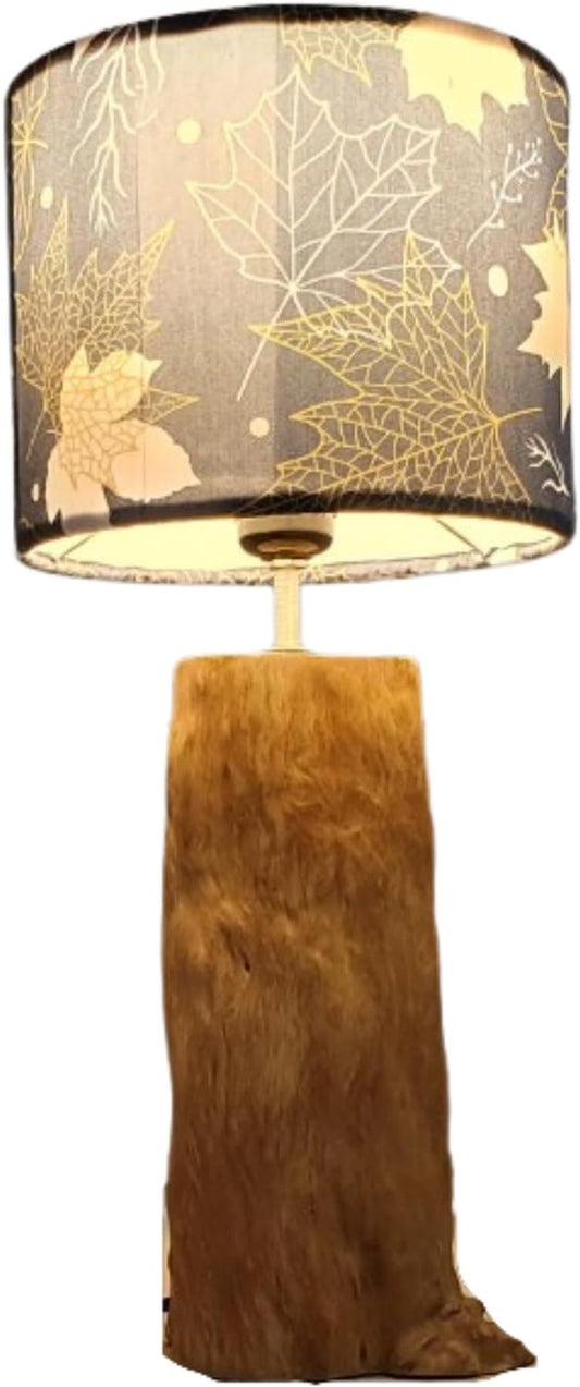 (TL52) H-H Table Lamp for Nightstands, Bedside Table Lamps for Your Bedroom, Handmade Desk Lamps for Home Office Farmhouse Living Room, Vintage Unique Bedside Lamp Made of Rustic Wood for Home Decor.