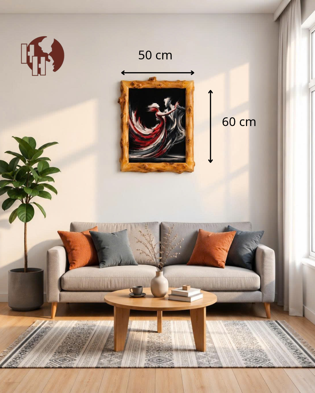 Passion in Motion – Coffee Wood Wall Art 50×60 cm | HH HOME DECOR