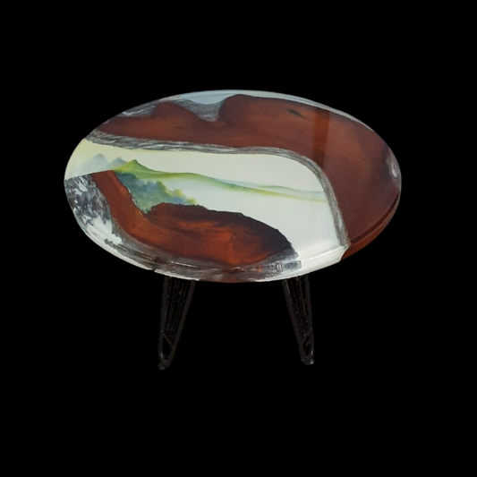 B257; Epoxy coffee table; Art Resin Table;Custom Made Resin and Drift Wooden Coffee Table, Epoxy Table Round , Resin table, Epoxy end table.