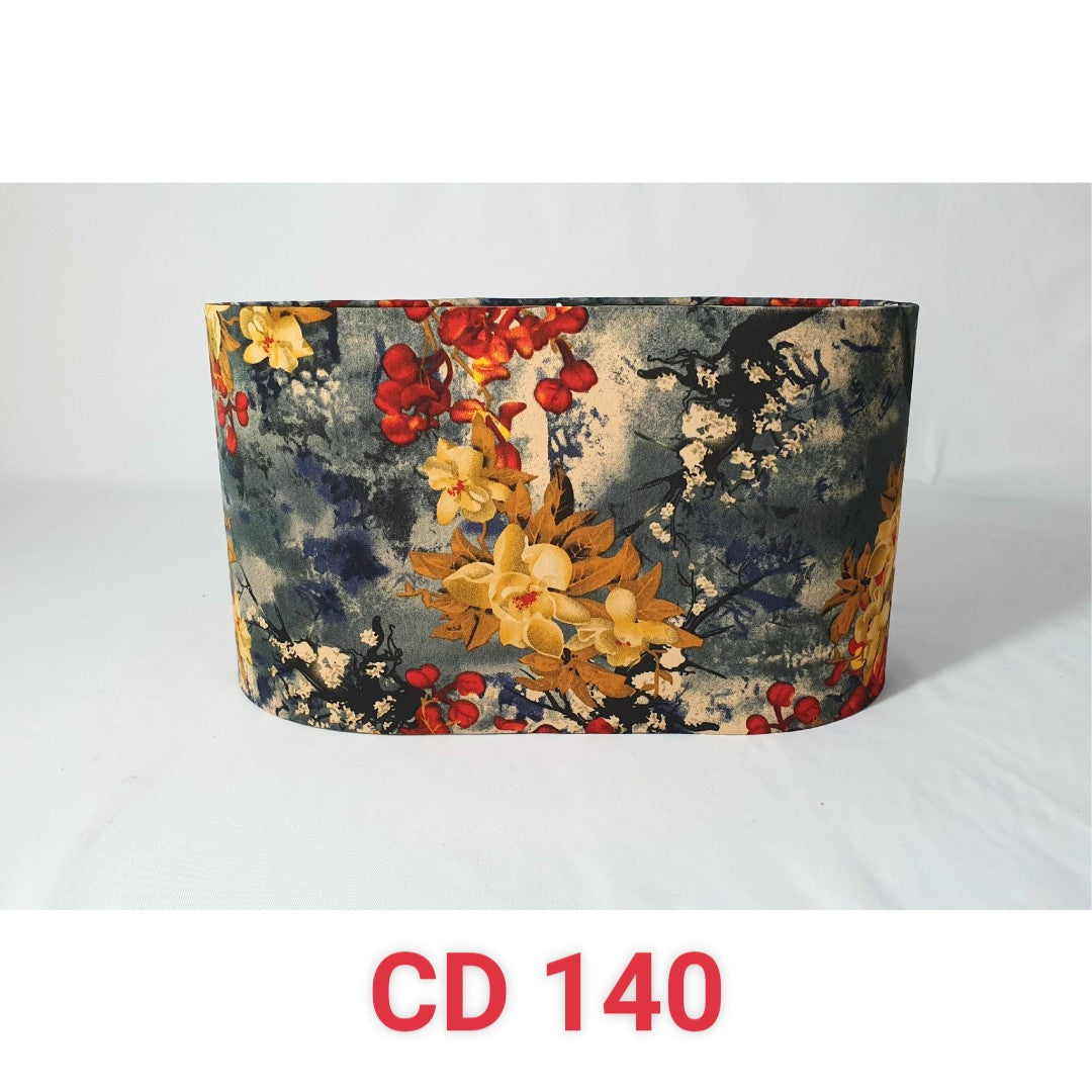CD140-H 8.6" X L 16" X W9"; Oval Lamp Shade; Handmade Lamp Shades, Lamp shade for table lamp; Vintage Lamp Shade; Fabric lamp Shade.