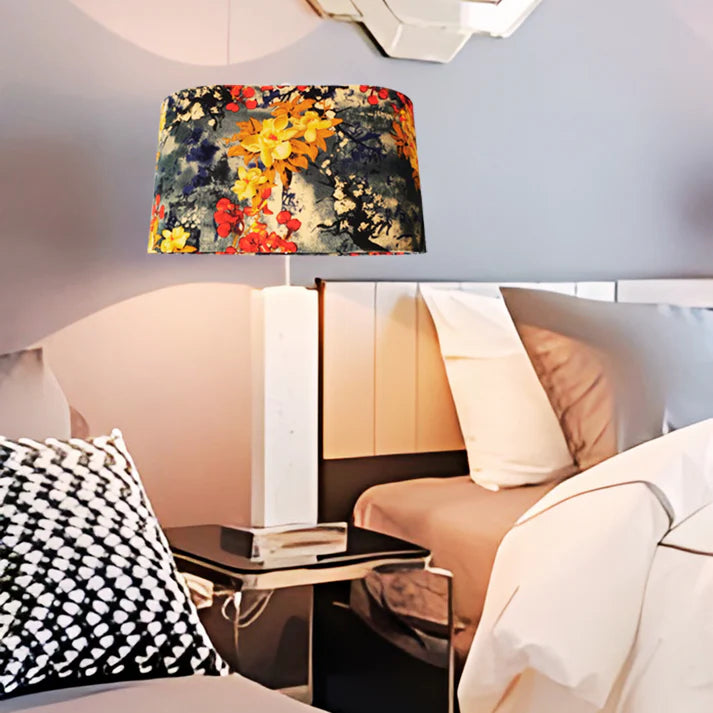 CD140-H 8.6" X L 16" X W9"; Oval Lamp Shade; Handmade Lamp Shades, Lamp shade for table lamp; Vintage Lamp Shade; Fabric lamp Shade.
