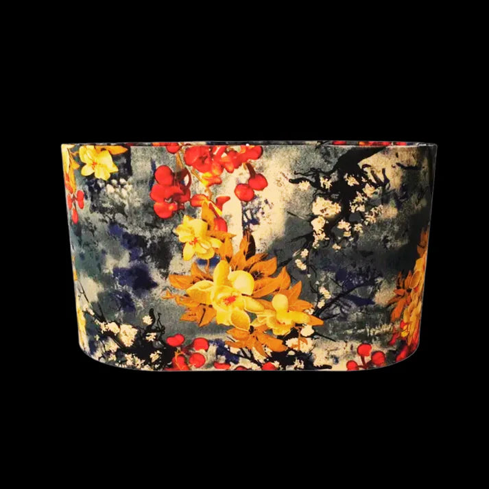 CD140-H 8.6" X L 16" X W9"; Oval Lamp Shade; Handmade Lamp Shades, Lamp shade for table lamp; Vintage Lamp Shade; Fabric lamp Shade.