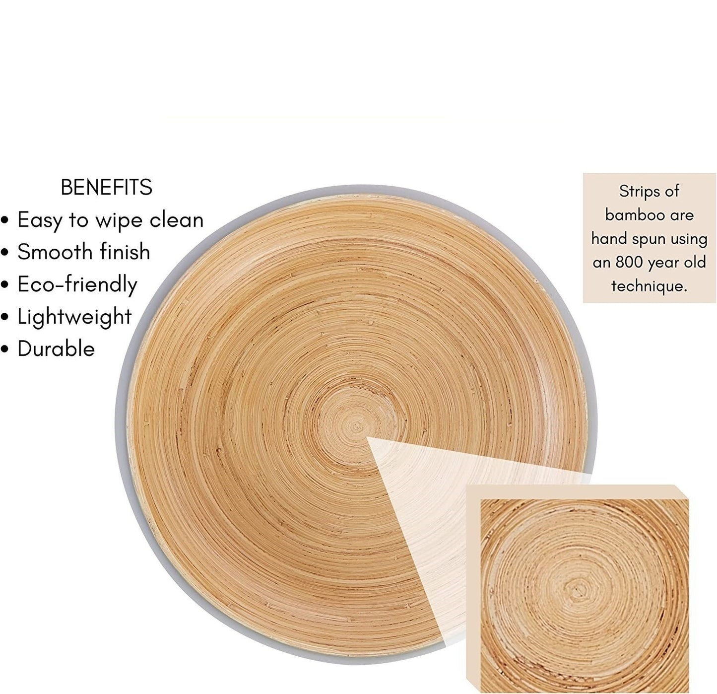 CT01-Lightweight Bamboo Popcorn Bowl, Bamboo Salat Bowl, Bamboo Fruit Bowl.