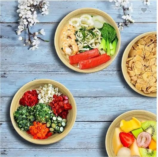 CT02-Lightweight Bamboo Popcorn Bowl, Bamboo Salat Bowl,