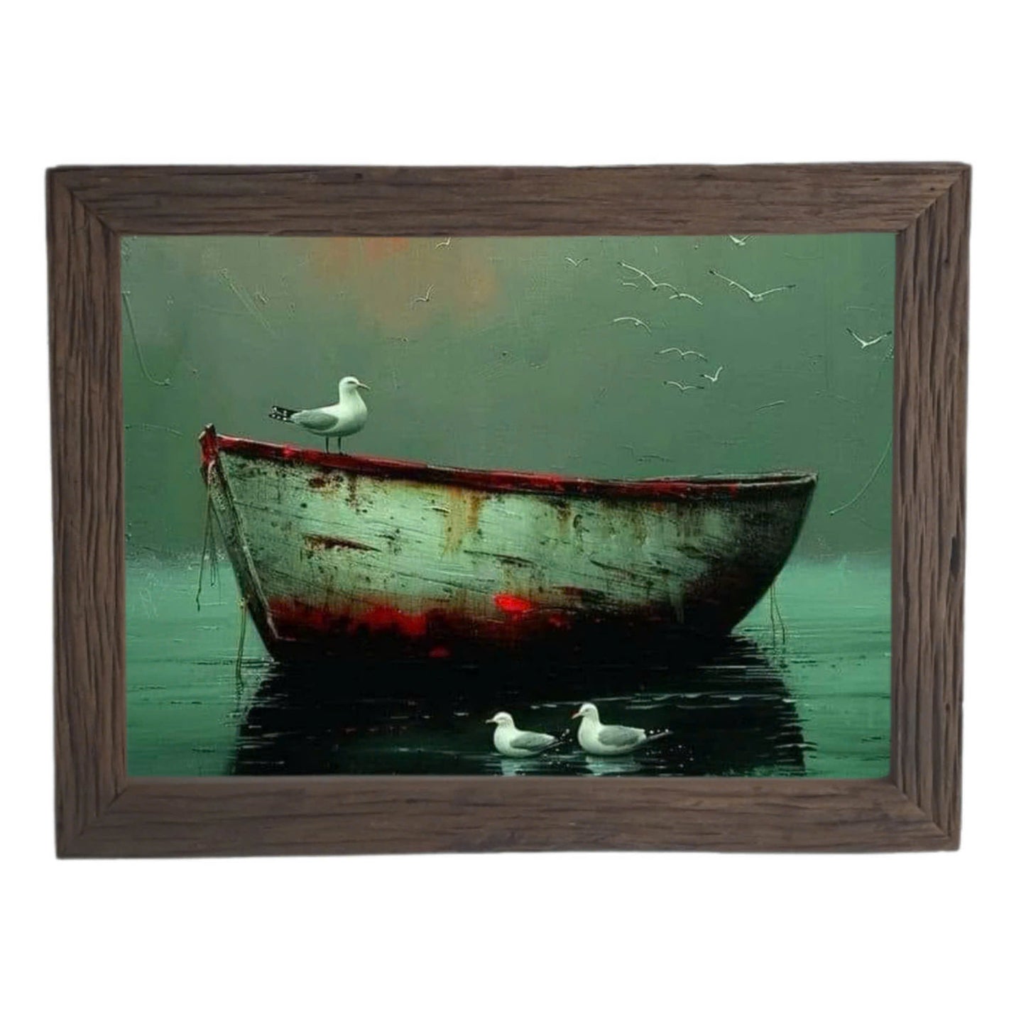 Canvas painting; Canvas painting of bird; Wood Picture Frame ; TRI115; Hanging Picture Frame.