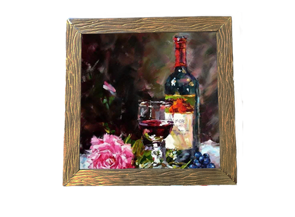 THE OIL PAINTING WITH NATURAL WOODEN , ART WORK , HOMEDECOR , HANDMADE GIFTS ( TR27/HH ) TRI 27