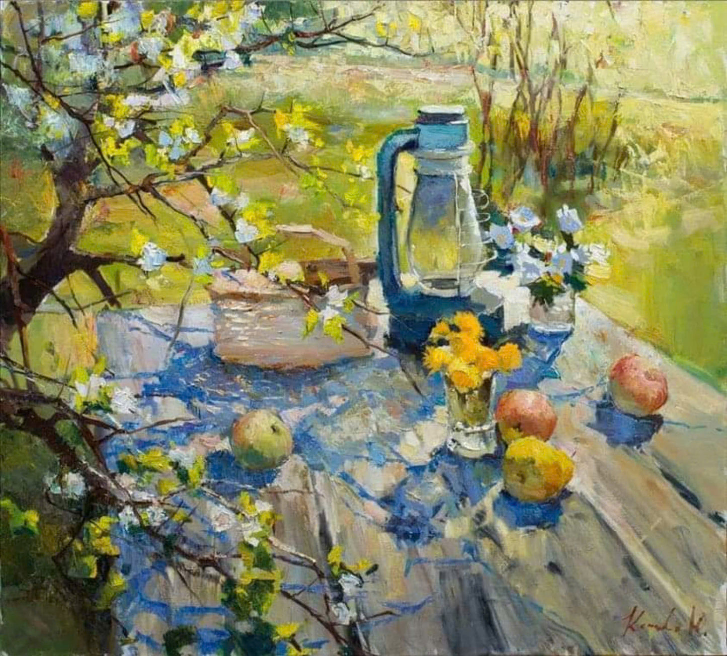 The OIL PAINTING , ARTWORK . HANDMADE GIFTS , SPECIAL GIFTS , RUSTIC HOME DECOR ( 033 TR/h-h )