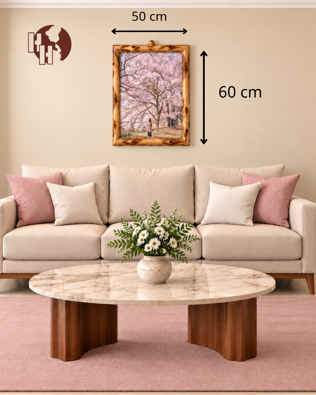 Blossom of Spring – Coffee Wood Wall Art 50×60 cm | HH HOME DECOR