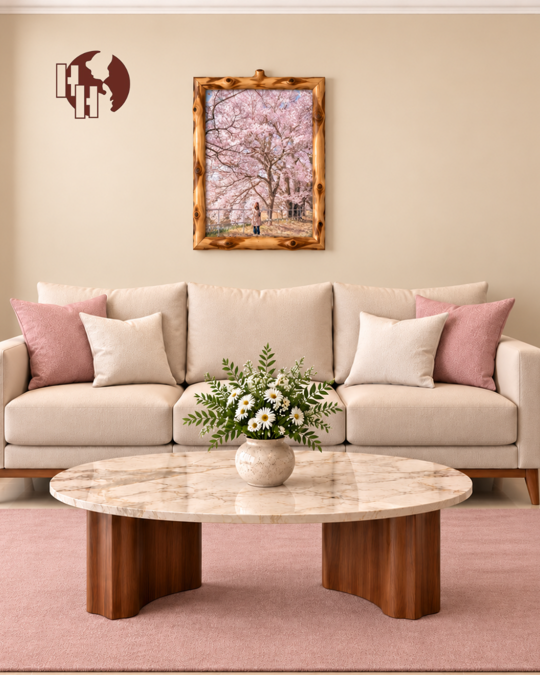 Blossom of Spring – Coffee Wood Wall Art 50×60 cm | HH HOME DECOR