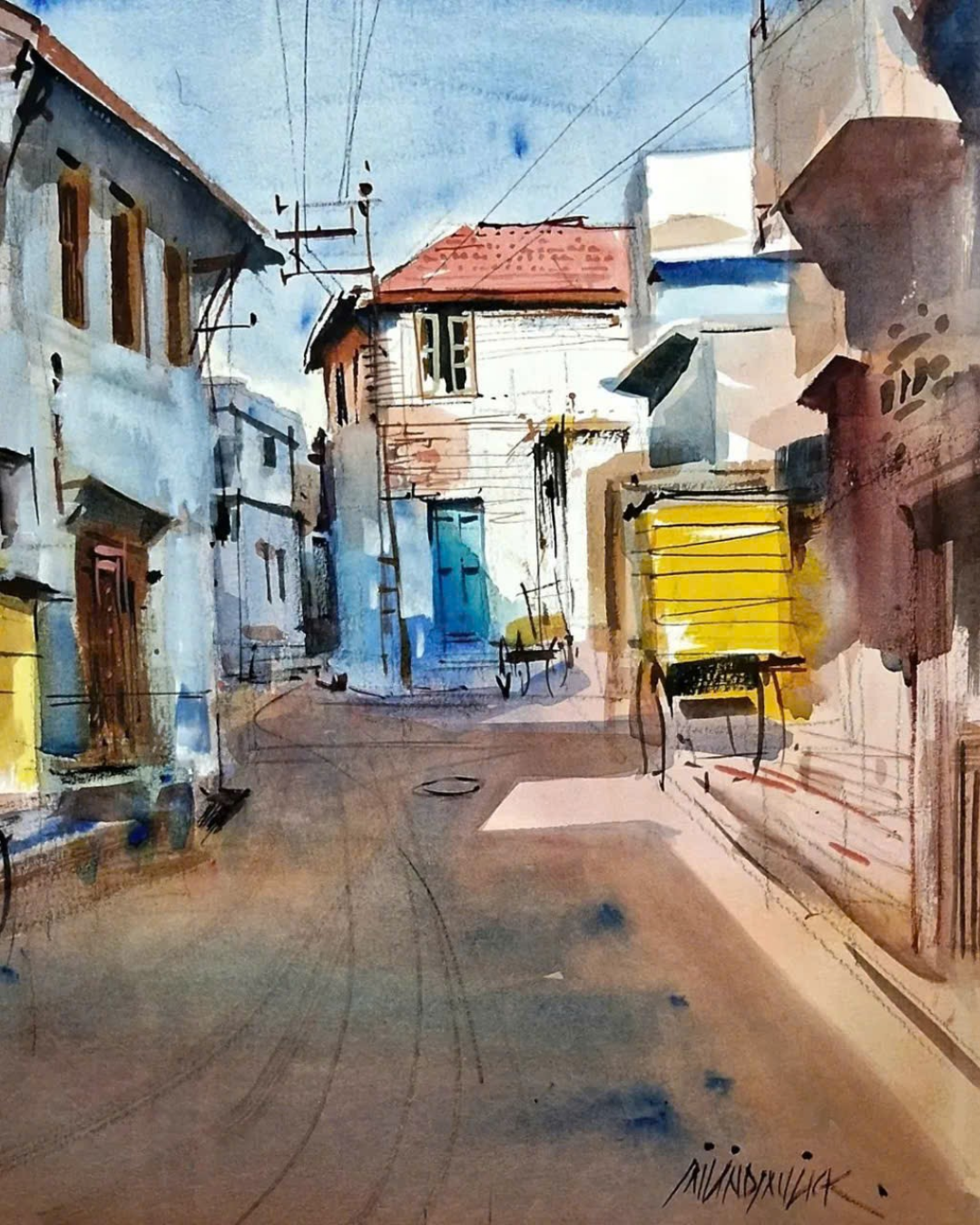 Old Town Memories – Coffee Wood Wall Art 50×60 cm | HH HOME DECOR