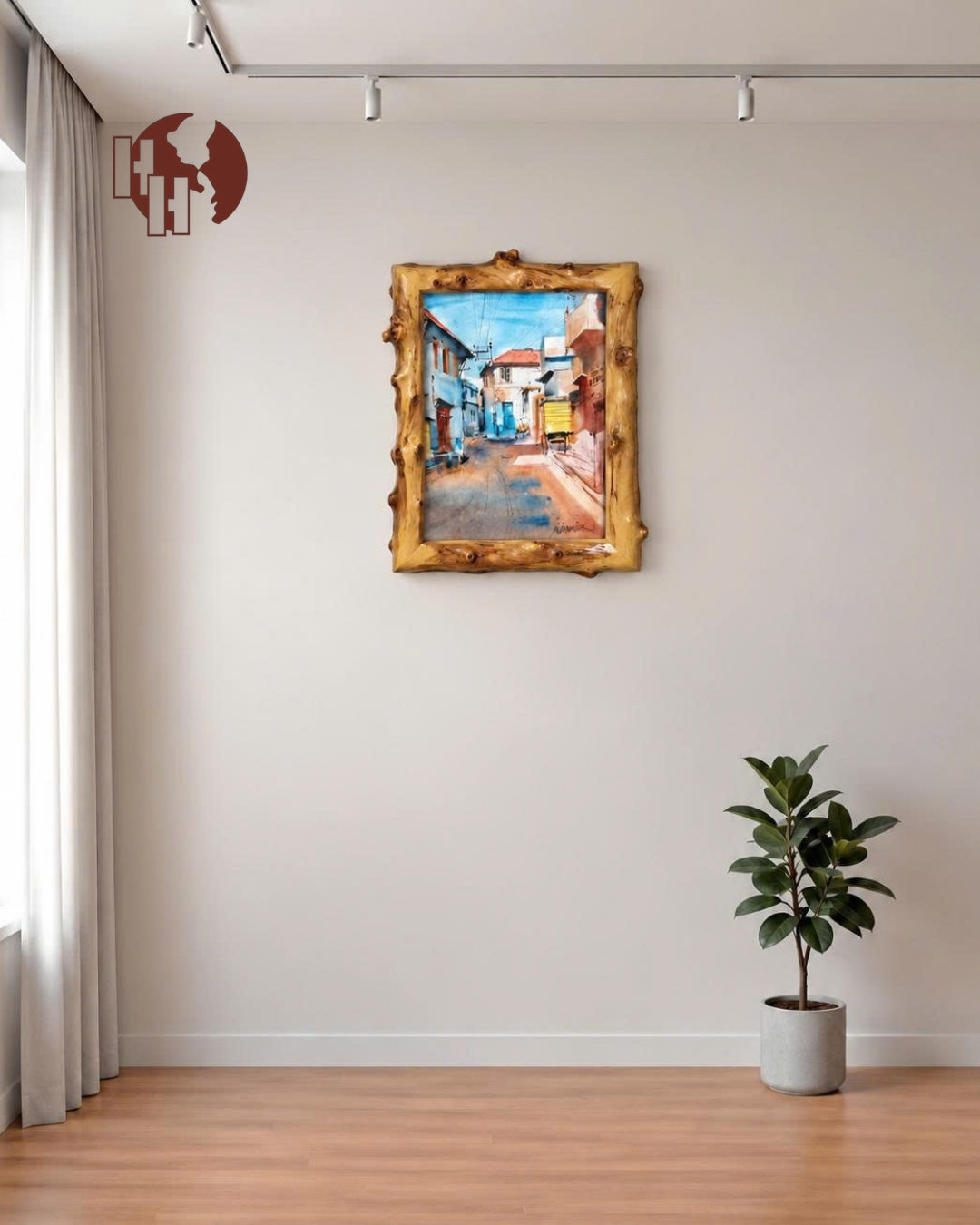 Old Town Memories – Coffee Wood Wall Art 50×60 cm | HH HOME DECOR