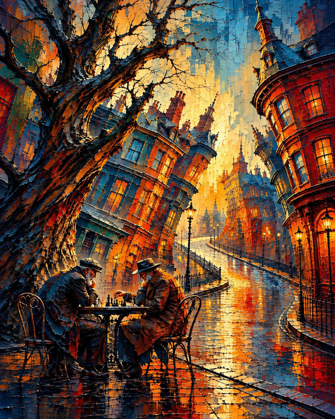 City Lights – Coffee Wood Wall Art 50×60 cm | HH HOME DECOR