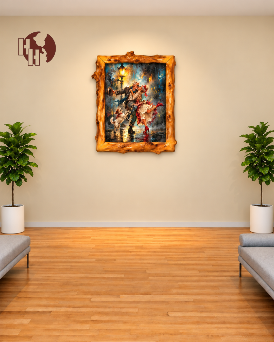 Dancing in the Rain – Coffee Wood Wall Art 50×60 cm | HH HOME DECOR