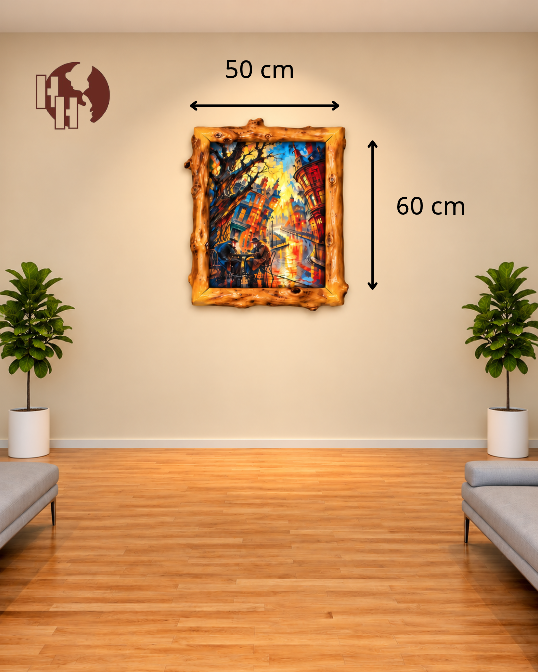 City Lights – Coffee Wood Wall Art 50×60 cm | HH HOME DECOR