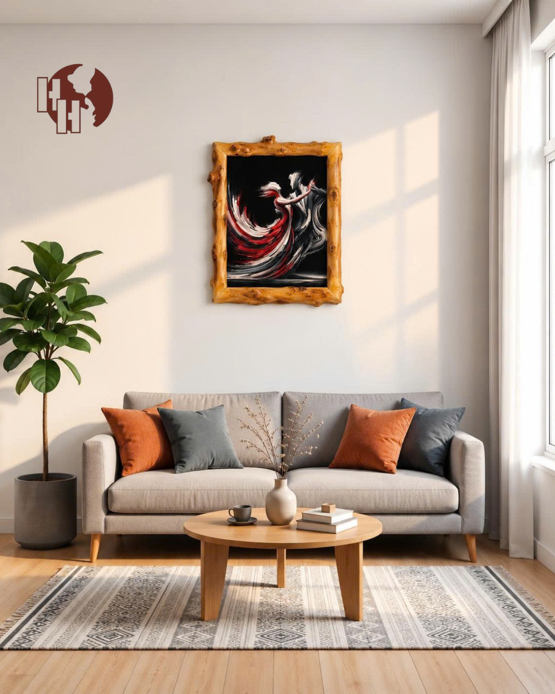 Passion in Motion – Coffee Wood Wall Art 50×60 cm | HH HOME DECOR