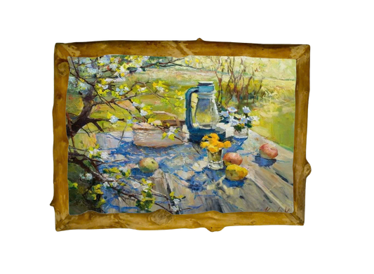 The OIL PAINTING , ARTWORK . HANDMADE GIFTS , SPECIAL GIFTS , RUSTIC HOME DECOR ( 033 TR/h-h )