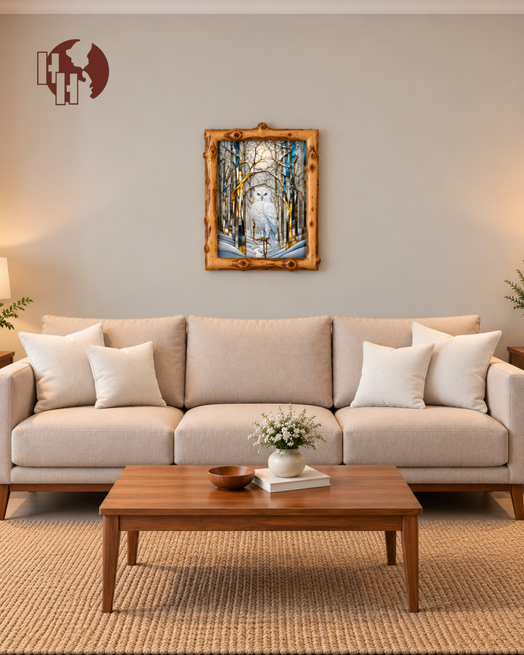 White Owl Coffee Wood Wall Art 50×60 cm | HH HOME DECOR
