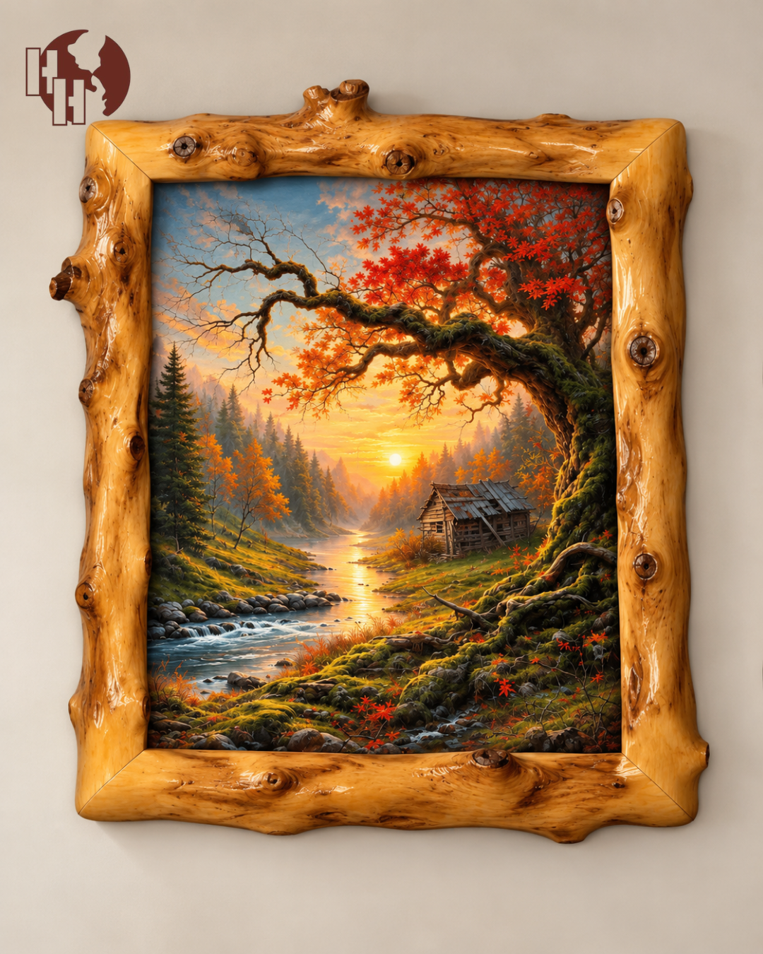 Sunset Haven – Coffee Wood Wall Art 50×60 cm | HH HOME DECOR