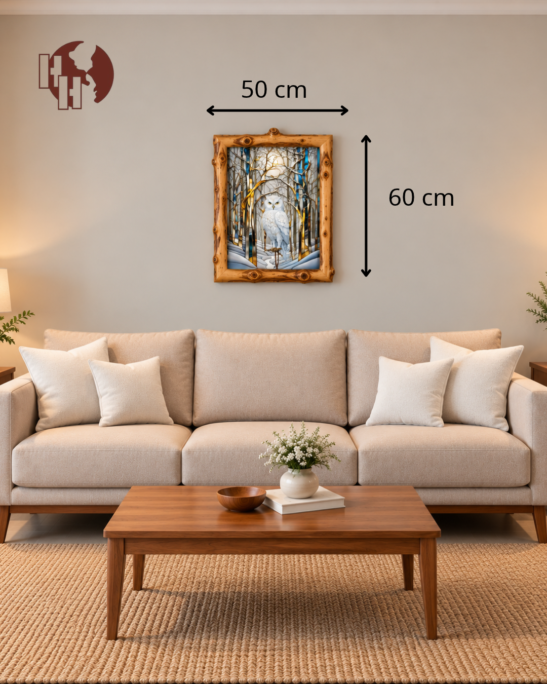 White Owl Coffee Wood Wall Art 50×60 cm | HH HOME DECOR