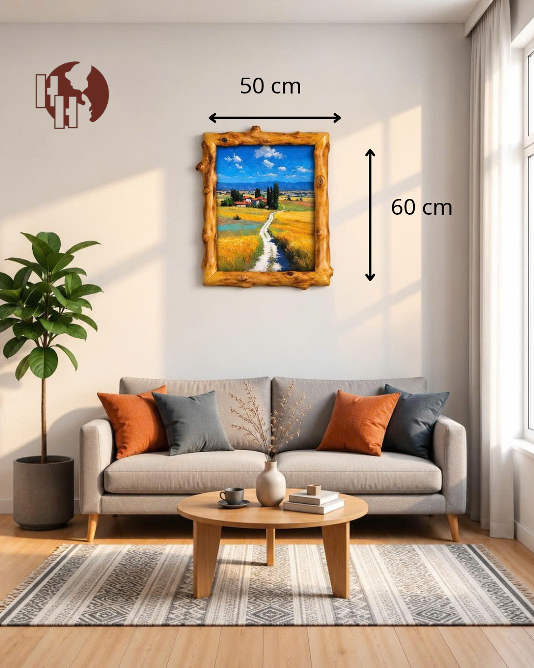 Path to the Countryside – Coffee Wood Wall Art 50×60 cm | HH HOME DECOR
