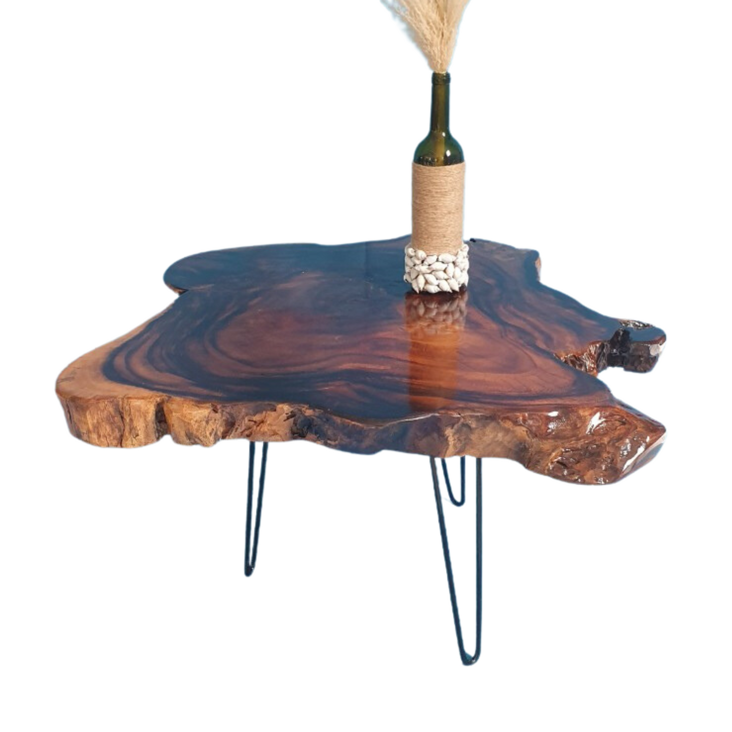 H-H Home Decor, Round Side Table, Small Accent Table Nightstand, Living Room, Bedroom, Small Spaces, Designed Hand-Crafted - Solid Wood Round End Table.