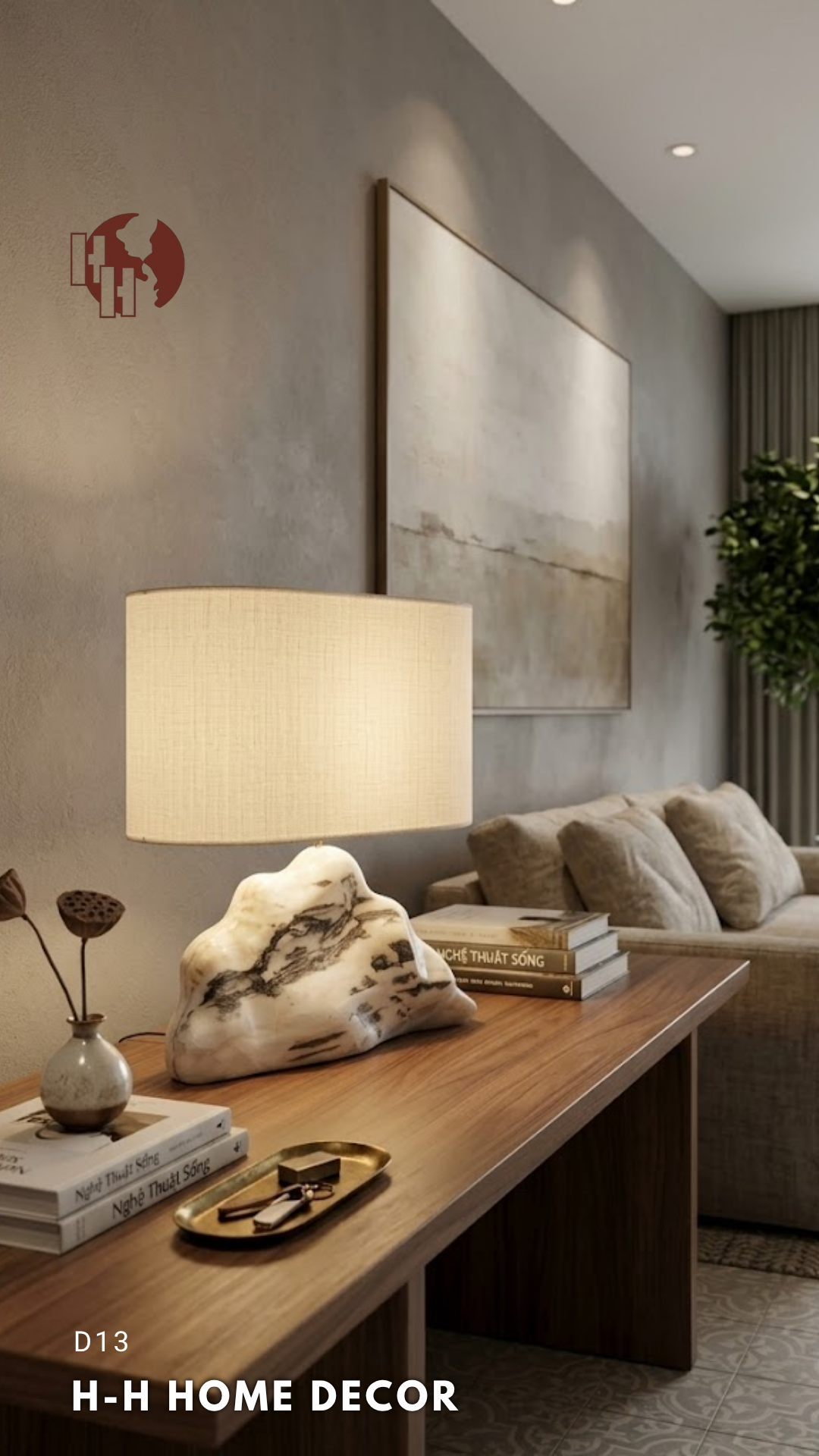 [D13] Rustic Mountain Zen Decorative Nightstand Lamp