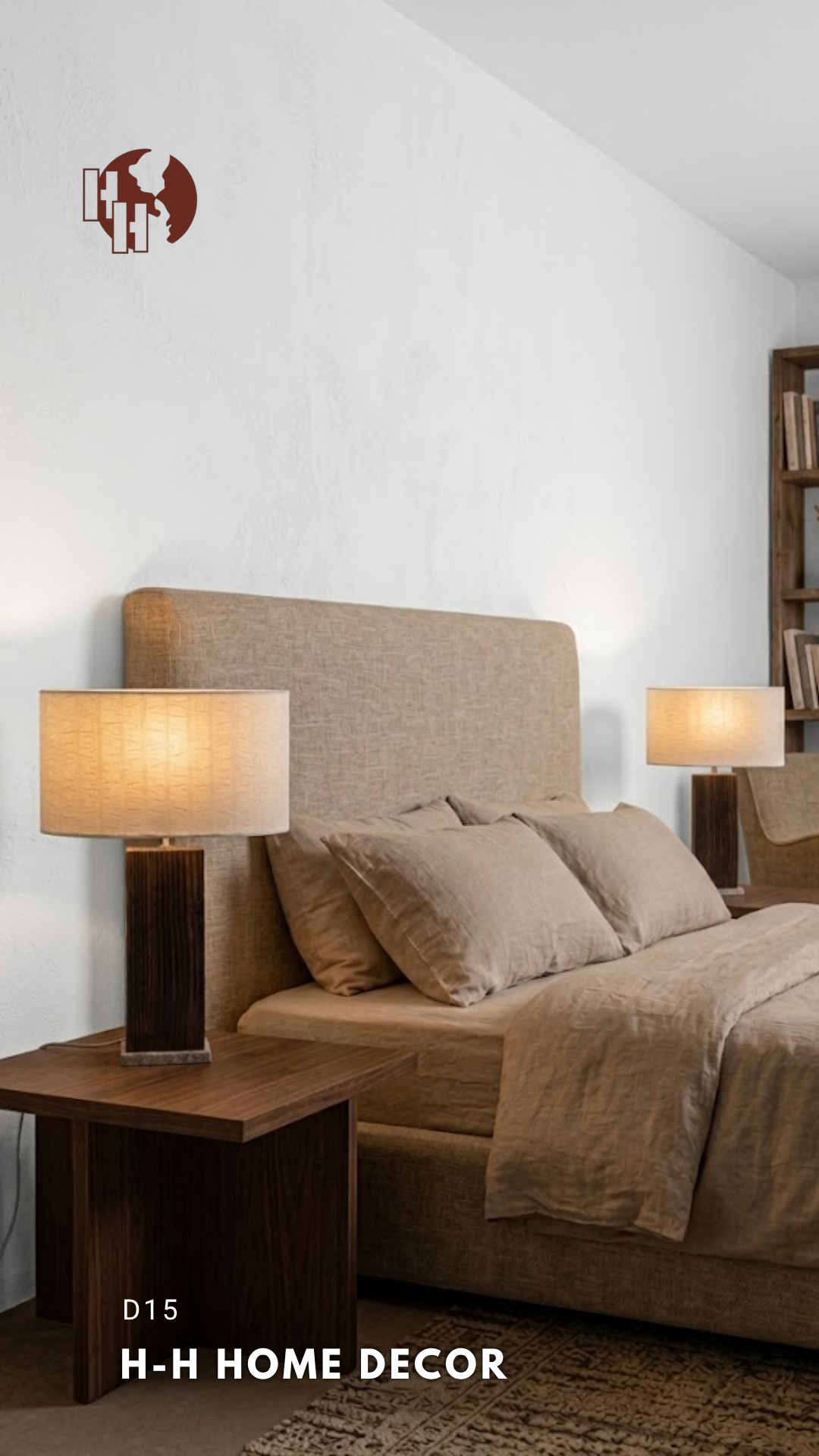 [D15] Solid Wood & Marble Table Lamp – H-H Home Decor