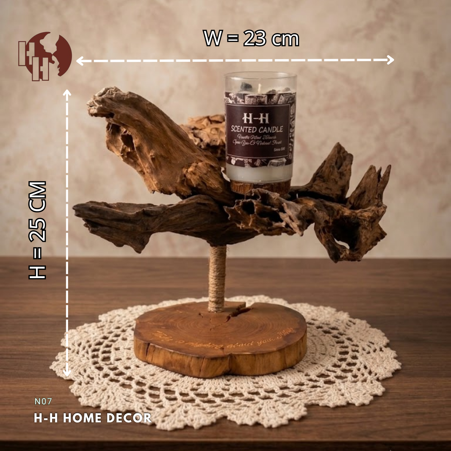 [N07] Driftwood Love Note Candle Holder