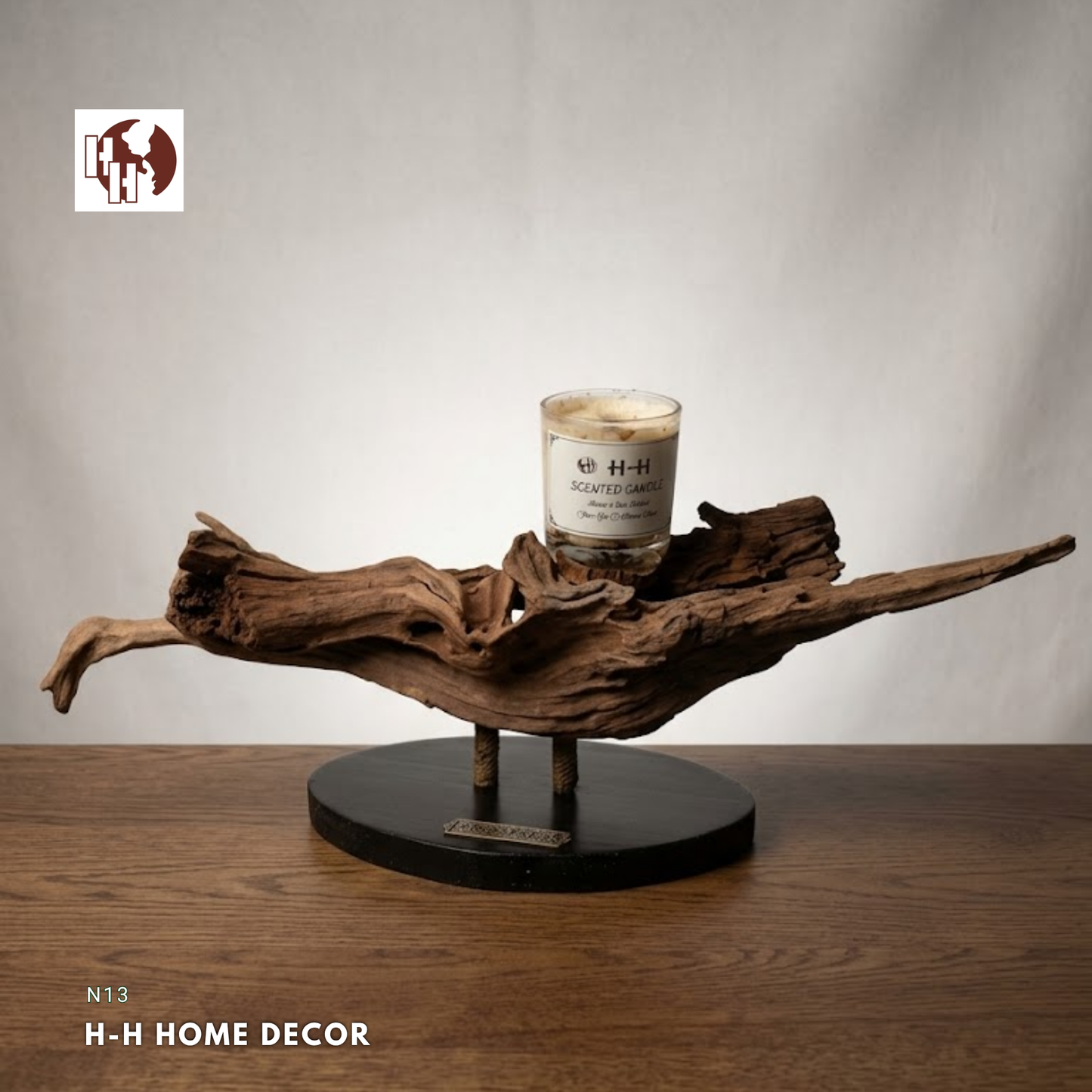 [N13] Artisan Natural Driftwood Candle Holder