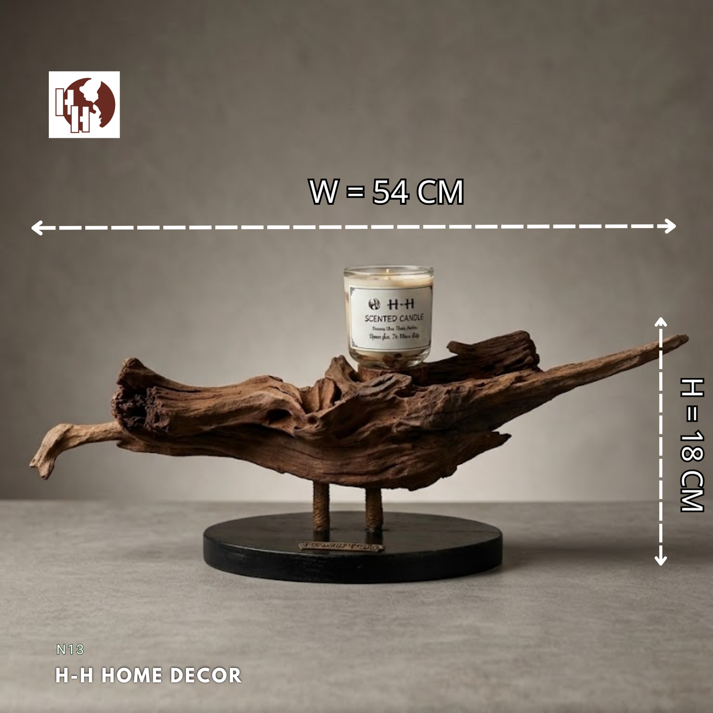 [N13] Artisan Natural Driftwood Candle Holder