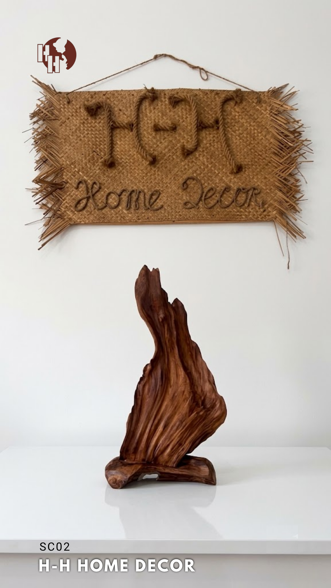[SC02] The Rising Flame Abstract Wood Sculpture