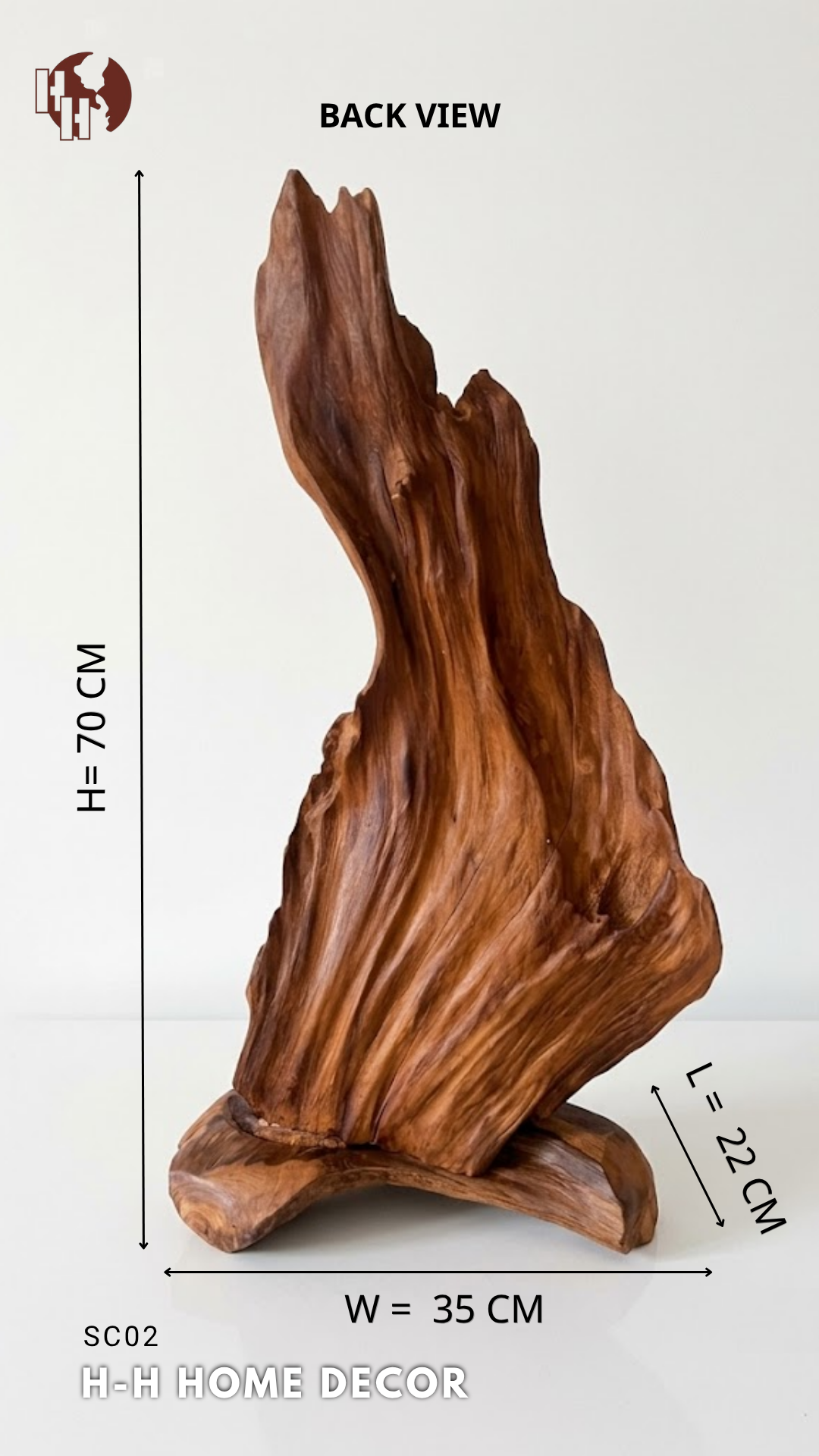 [SC02] The Rising Flame Abstract Wood Sculpture