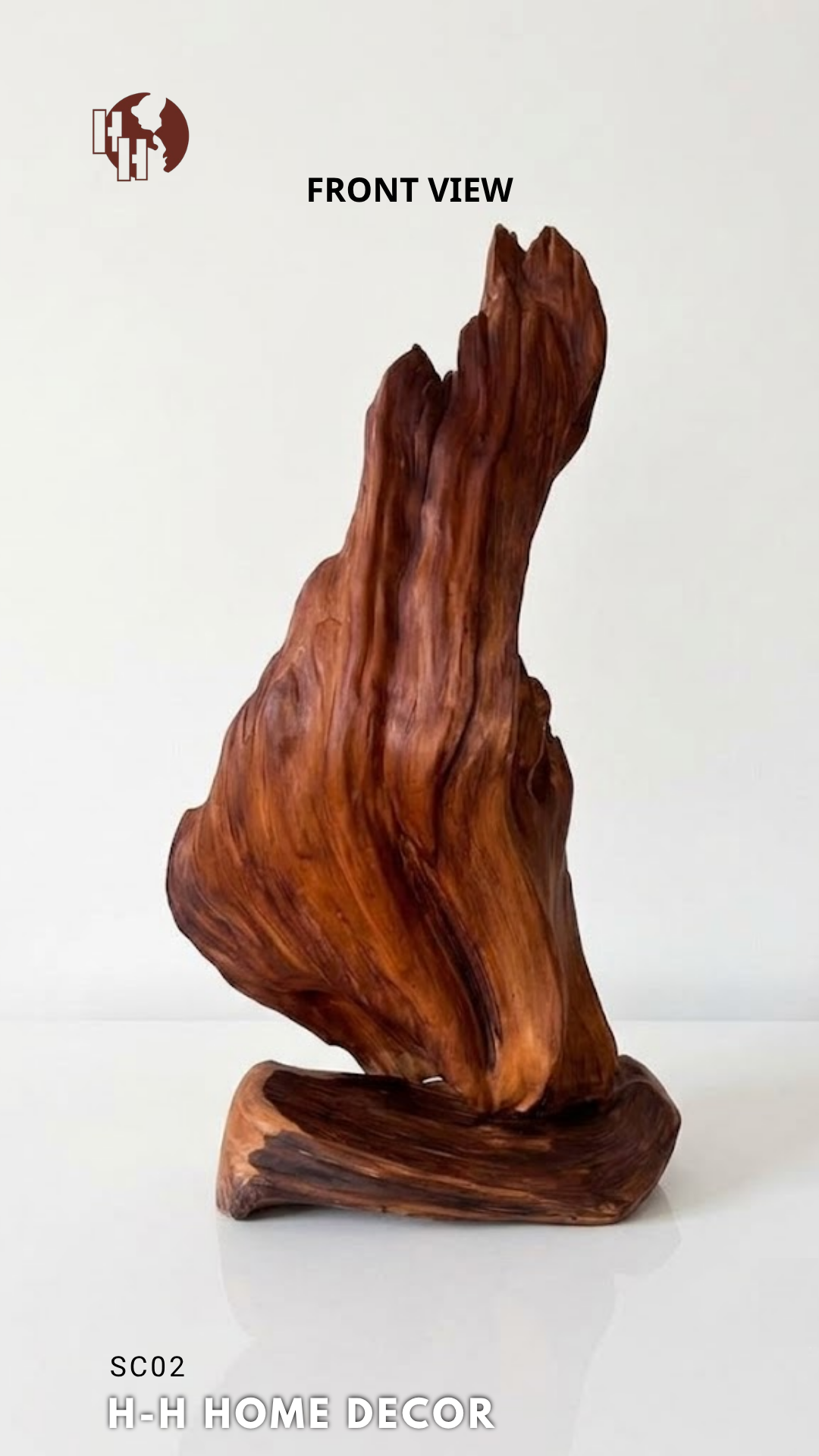 [SC02] The Rising Flame Abstract Wood Sculpture