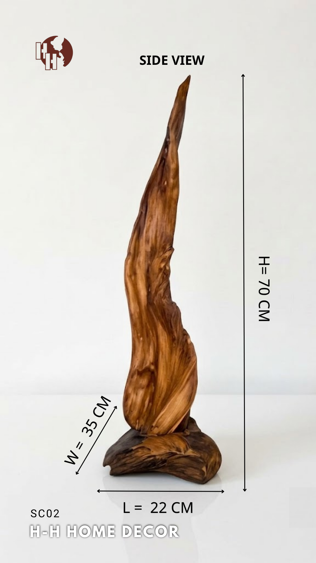 [SC02] The Rising Flame Abstract Wood Sculpture