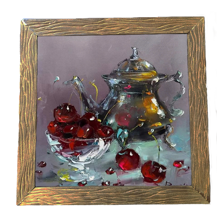 TRANH TĨNH VẬT KHUNG GỖ LŨA, KHUNG COFFE, TRI 25