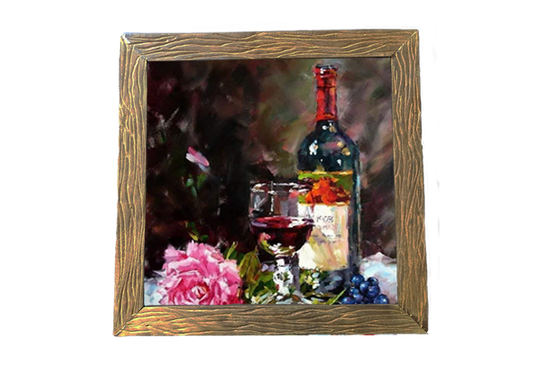 THE OIL PAINTING WITH NATURAL WOODEN , ART WORK , HOMEDECOR , HANDMADE GIFTS  ( TR27/HH )  TRI 27